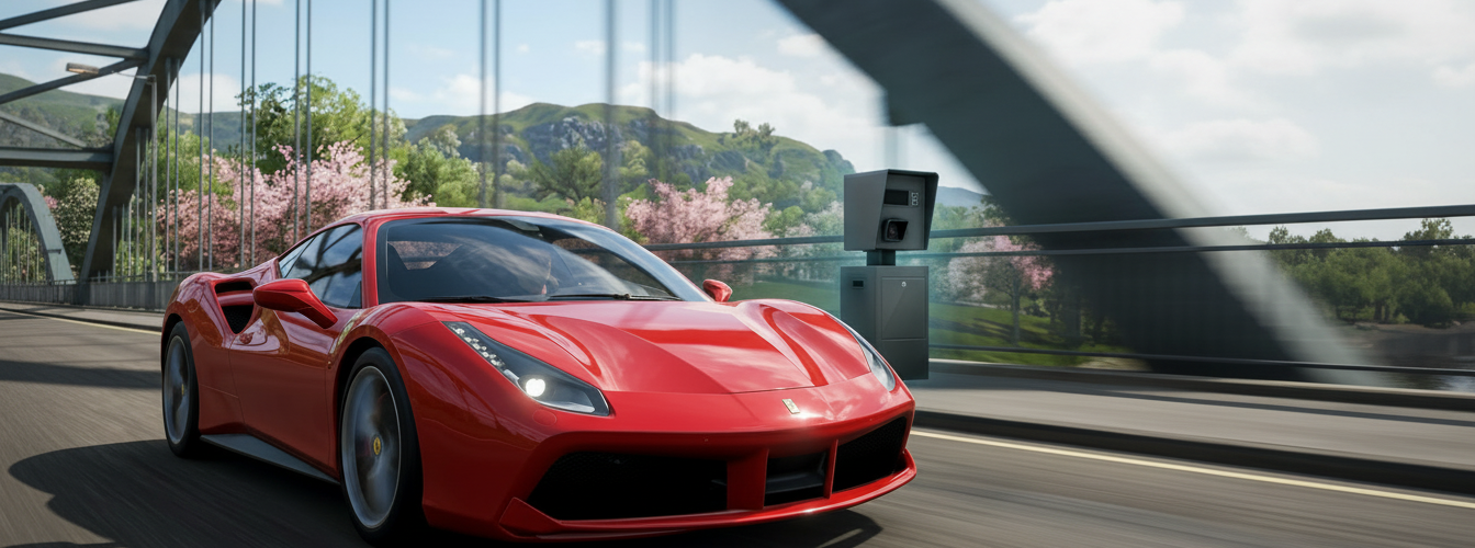 FH6 Takashiro Bridge Speed Trap Guide (Ferrari 488 GTB)